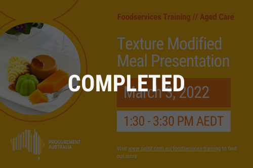 Texture Modified Meal Presentation Done Texture Modified Meal Presentation Done